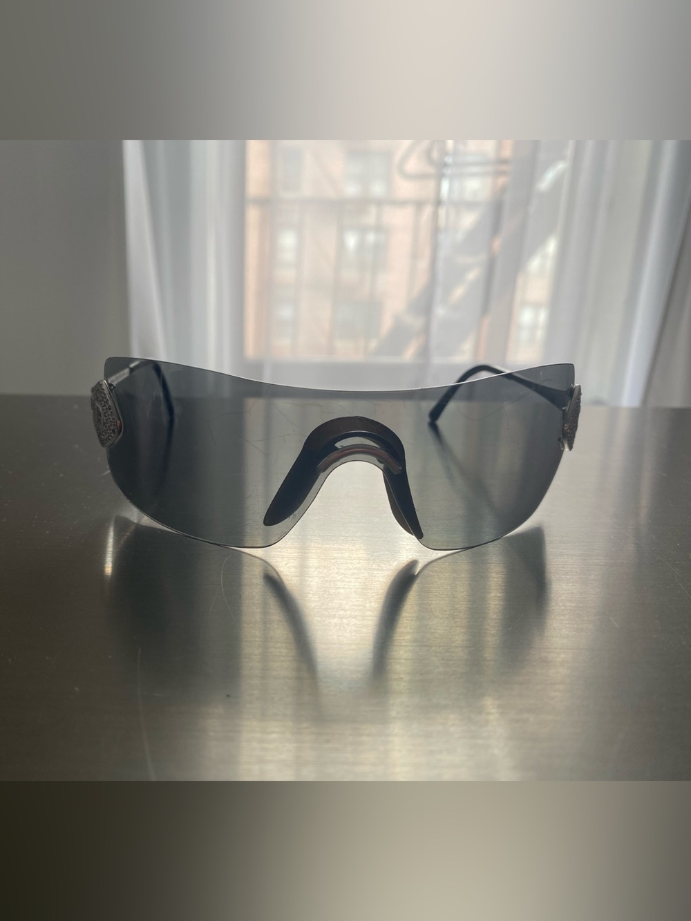 CHRISTIAN DIOR VINTAGE SUNGLASSES WITH RHINESTONE MONOGRAM